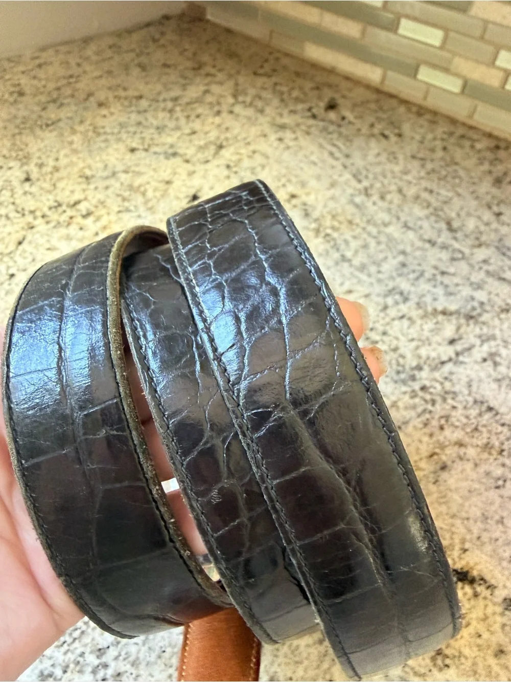 Trafalgar tom James Okeechobee alligator Leather Belt size 44